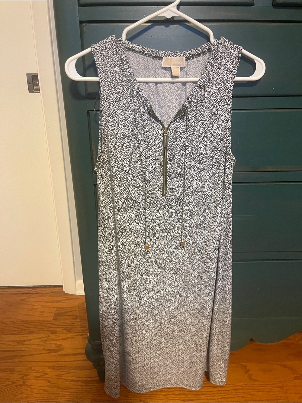 MICHAEL Michael Kors Black and White Sleeveless Zip-Front Dress